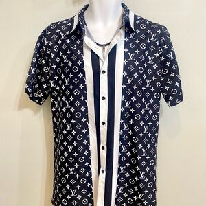 Men's Designer Black and White Shirt